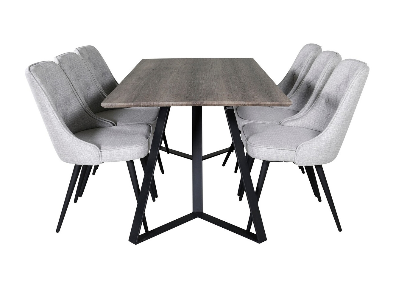 Dining set Dallas 1347 (Grey + Black)