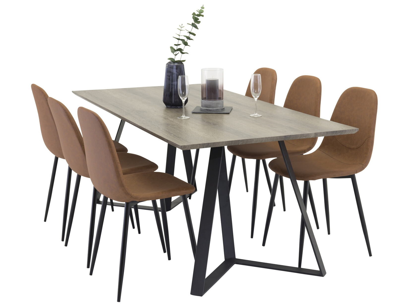 Dining set Dallas 1353 (Brown + Black)