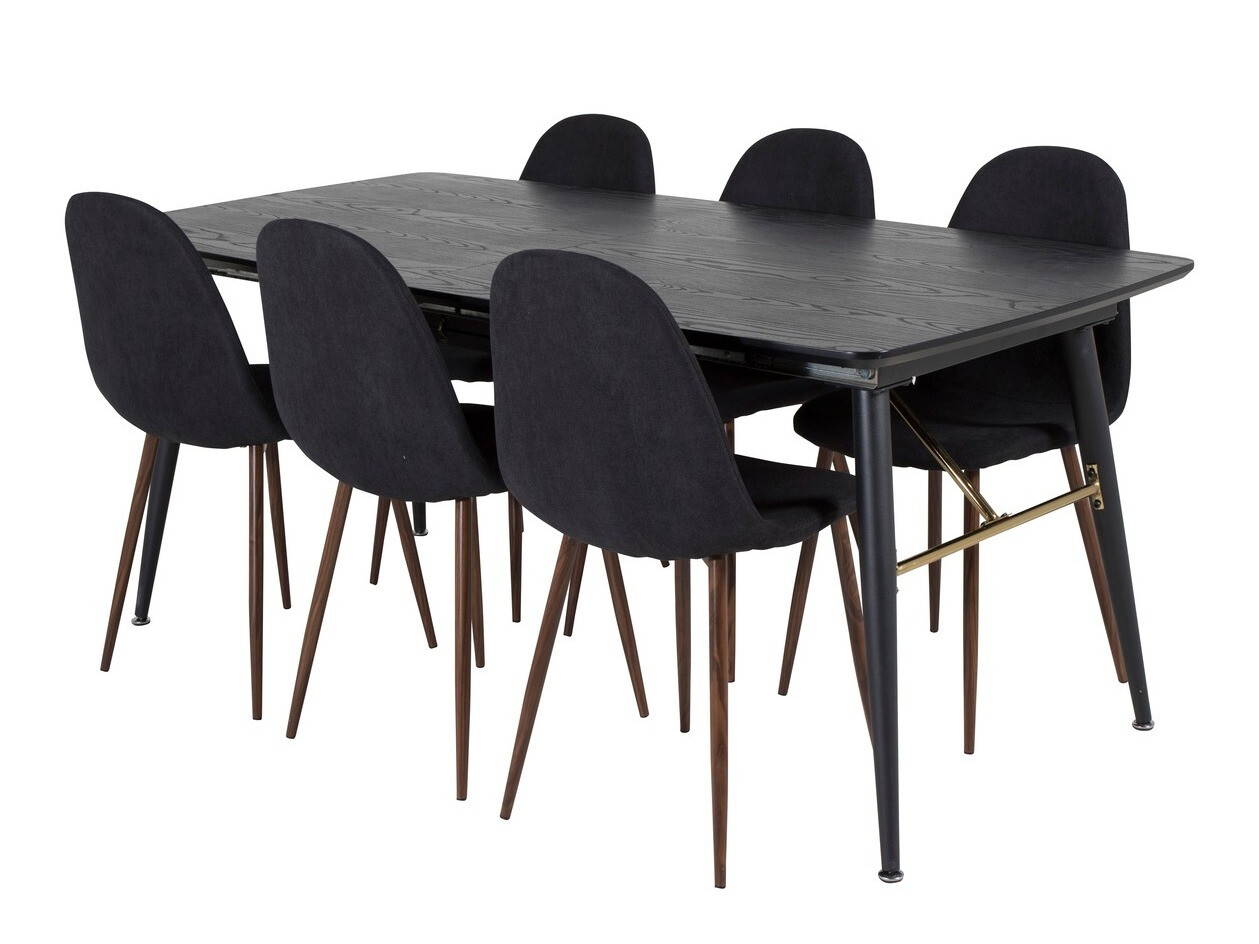 Dining set Dallas 1443 (Black + Nut)