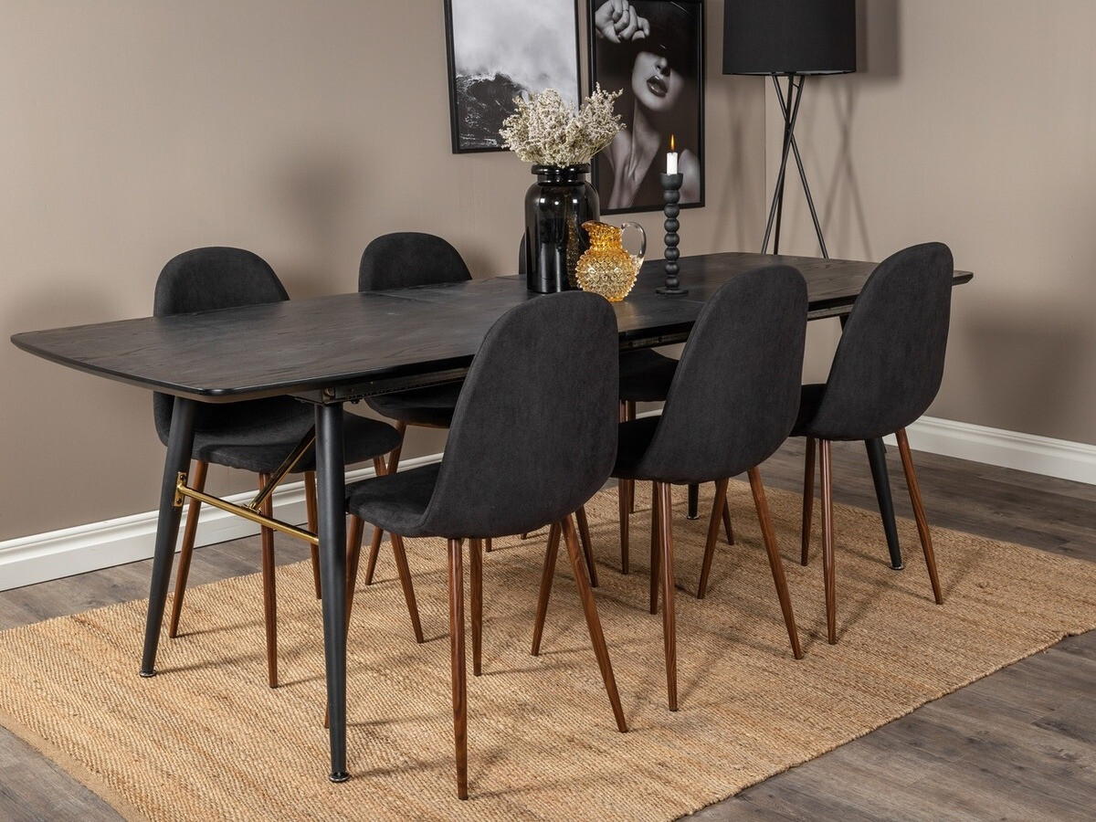 Dining set Dallas 1443 (Black + Nut)