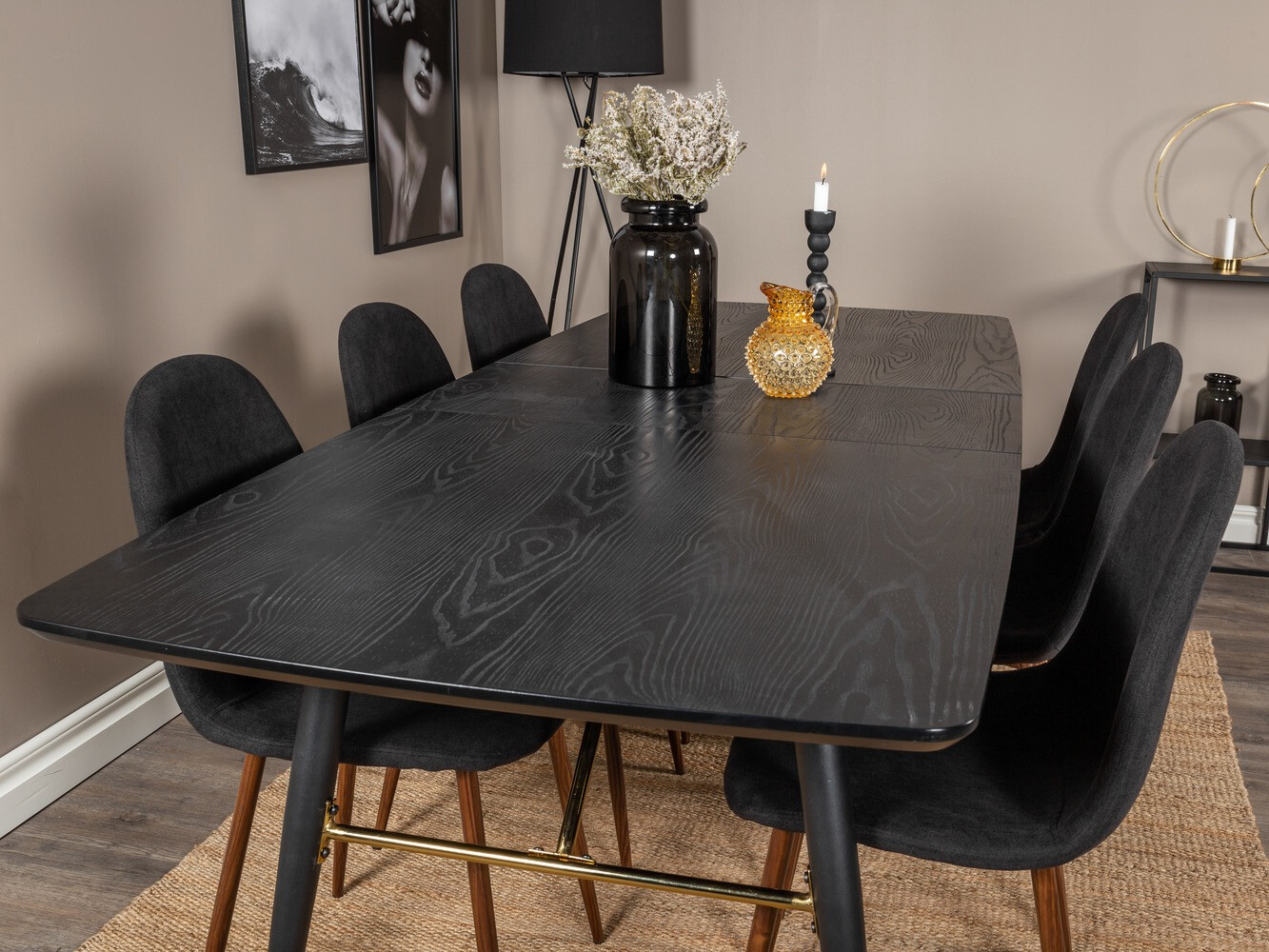 Dining set Dallas 1443 (Black + Nut)