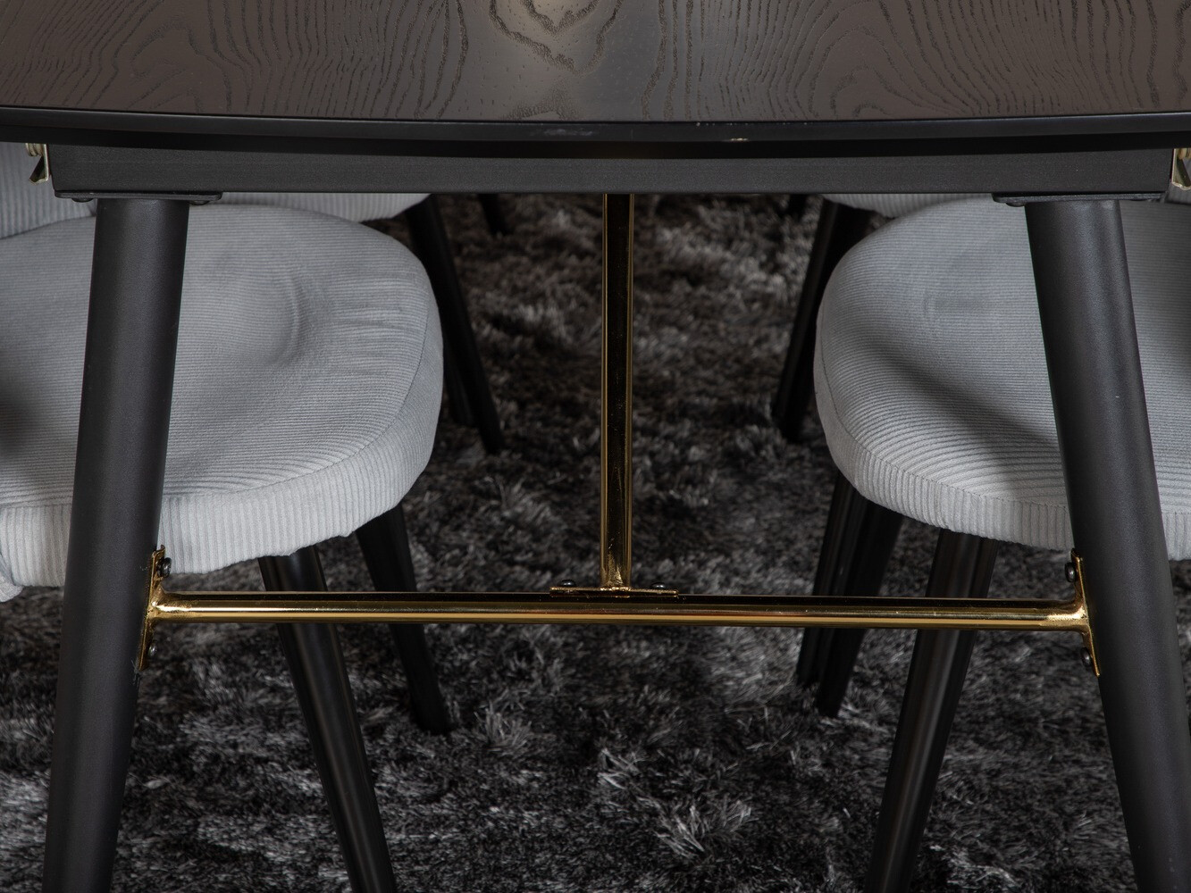 Dining set Dallas 1447 (Light grey + Black)