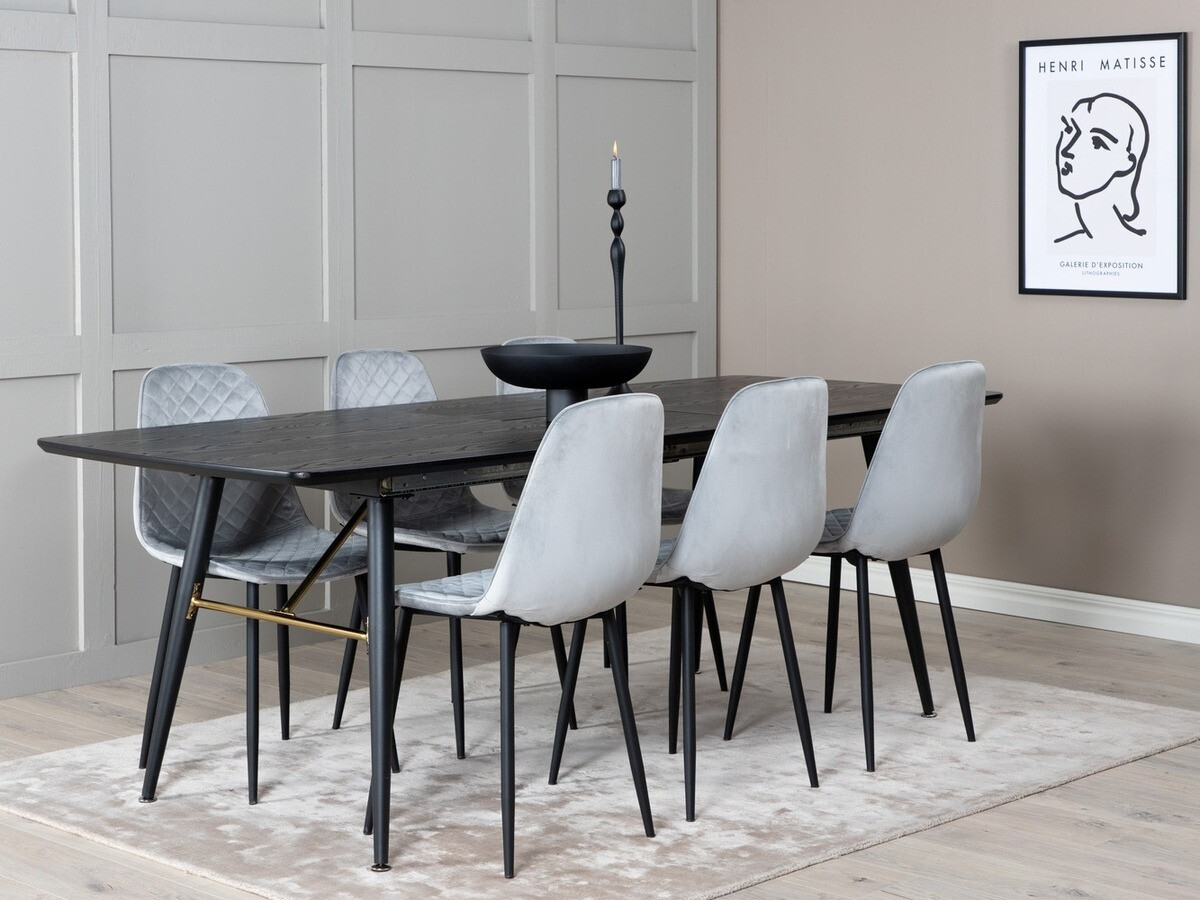Dining set Dallas 1448 (Grey + Black)
