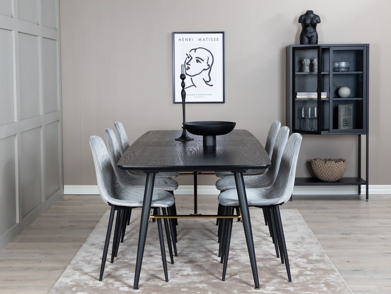 Dining set Dallas 1448 (Grey + Black)