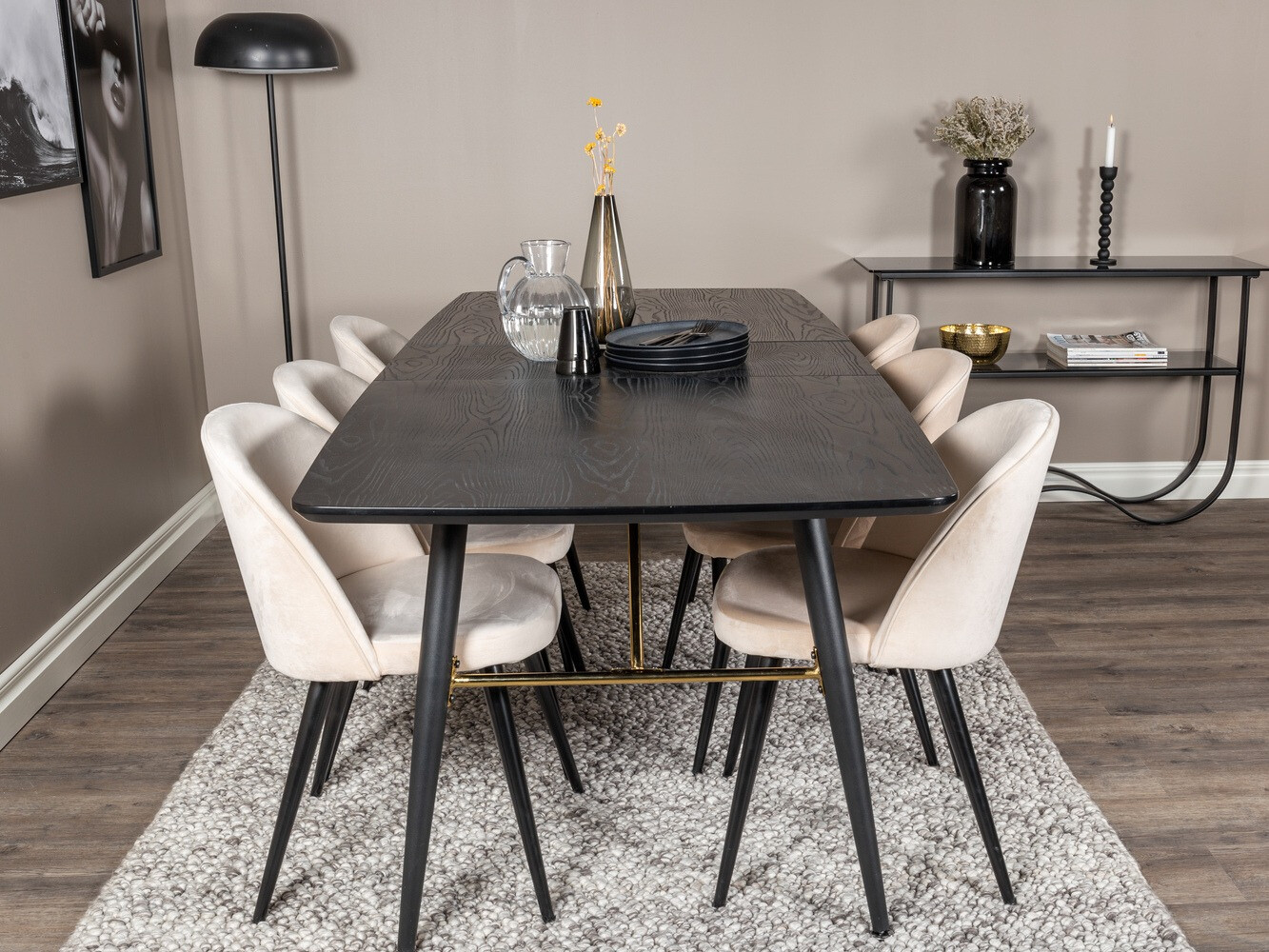 Dining set Dallas 1449 (Beige + Black)