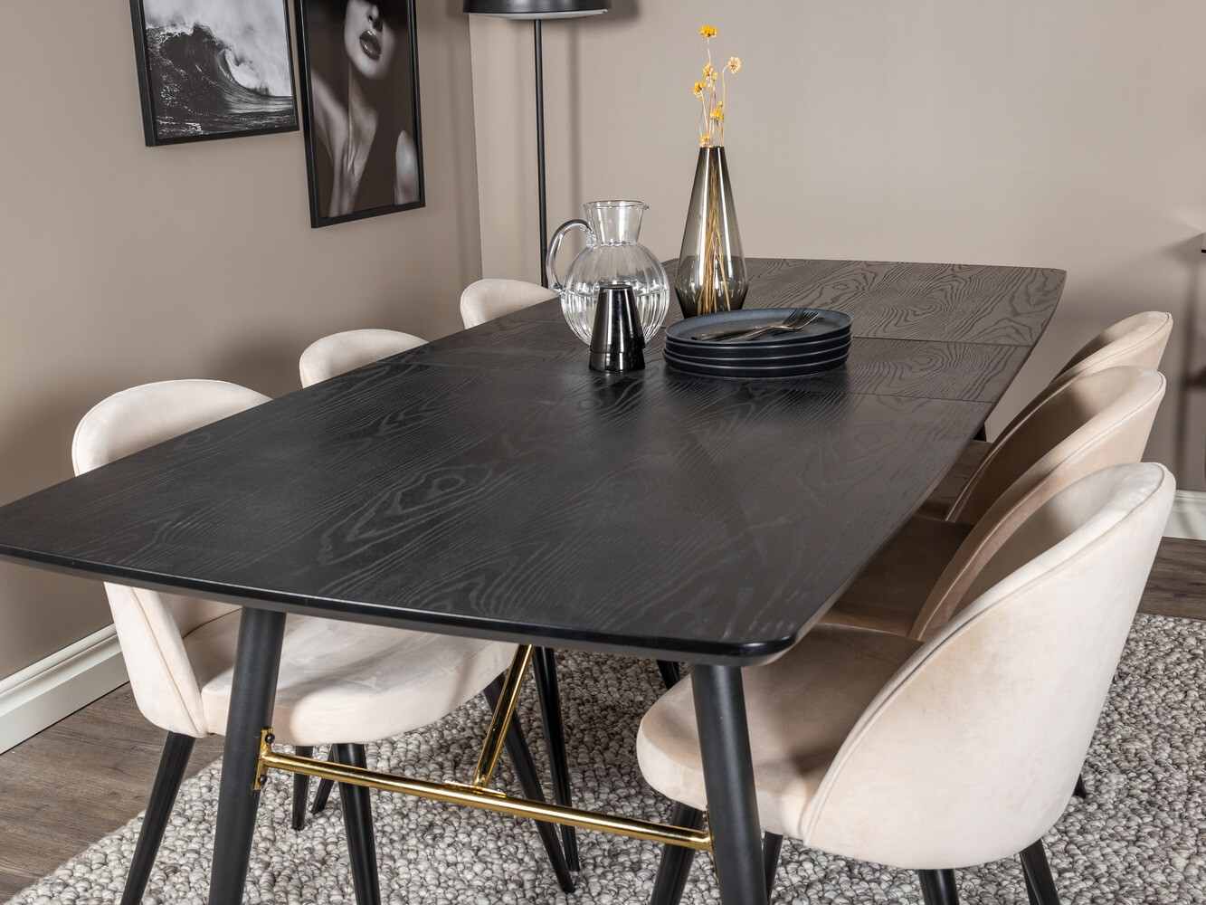 Dining set Dallas 1449 (Beige + Black)