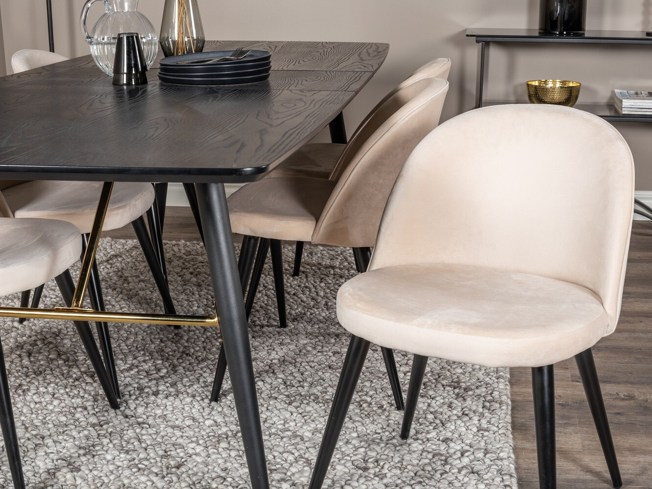 Dining set Dallas 1449 (Beige + Black)