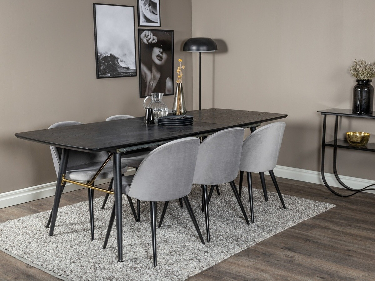 Dining set Dallas 1449 (Light grey + Black)