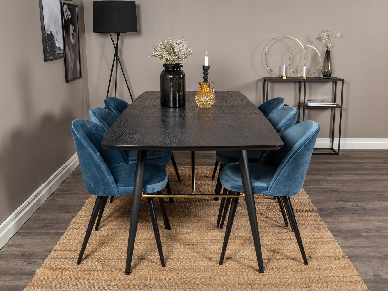 Dining set Dallas 1449 (Blue + Black)