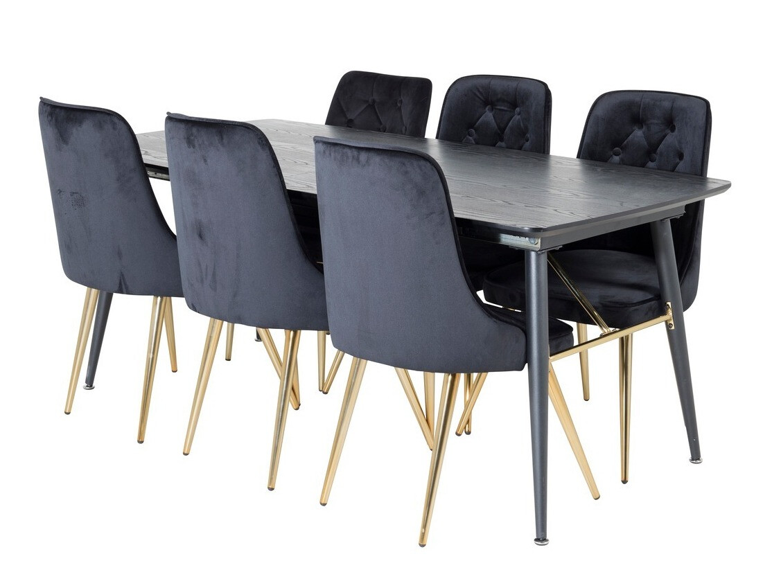 Dining set Dallas 1453 (Black + golden)