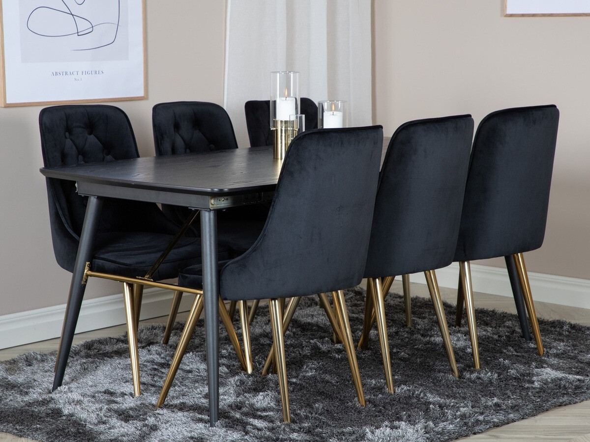 Dining set Dallas 1453 (Black + golden)