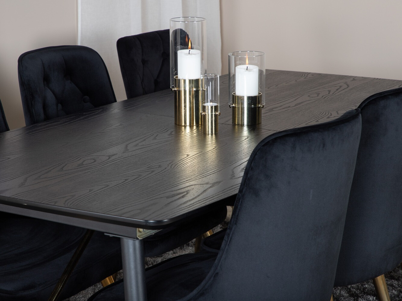 Dining set Dallas 1453 (Black + golden)
