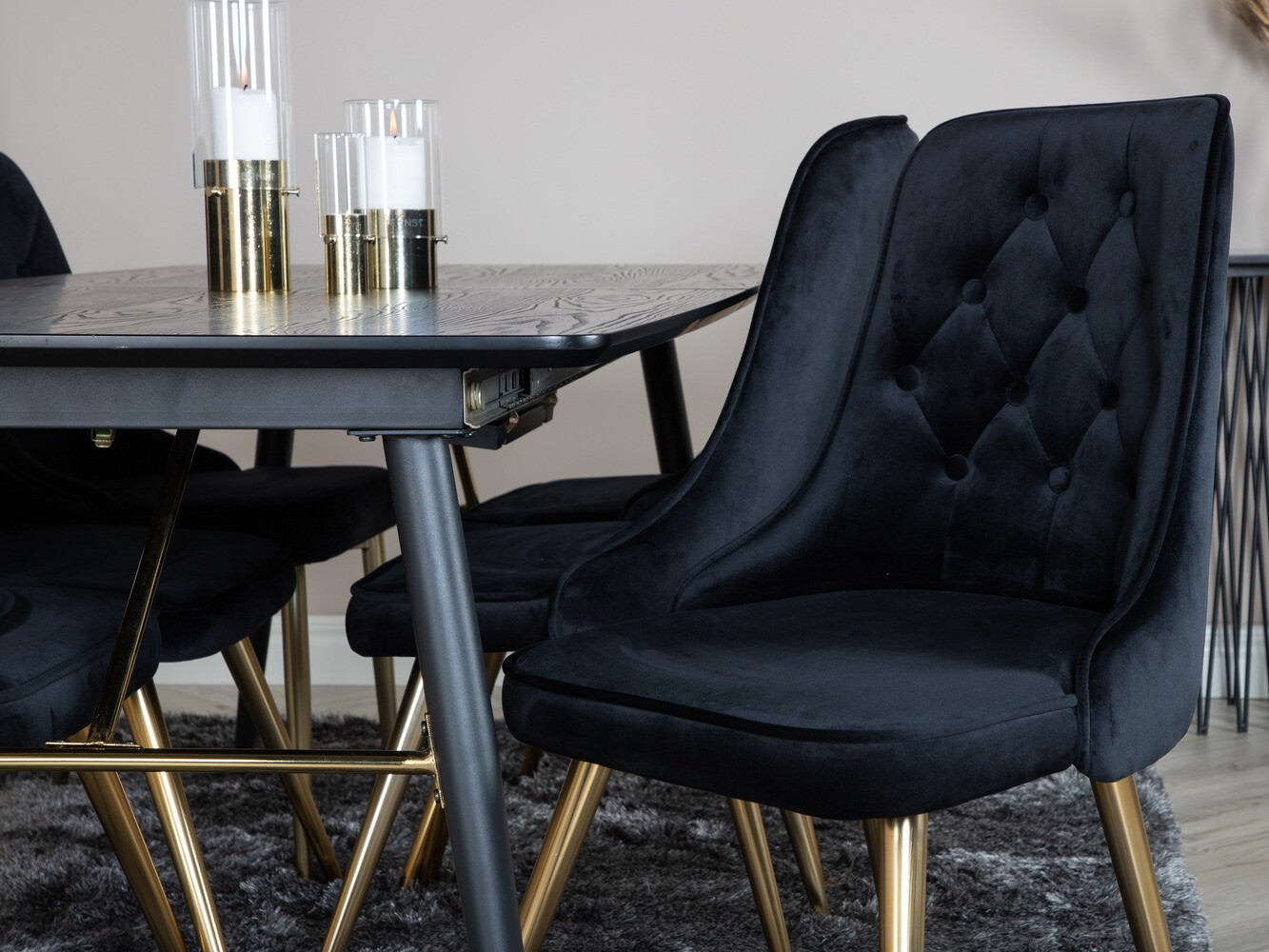 Dining set Dallas 1453 (Black + golden)