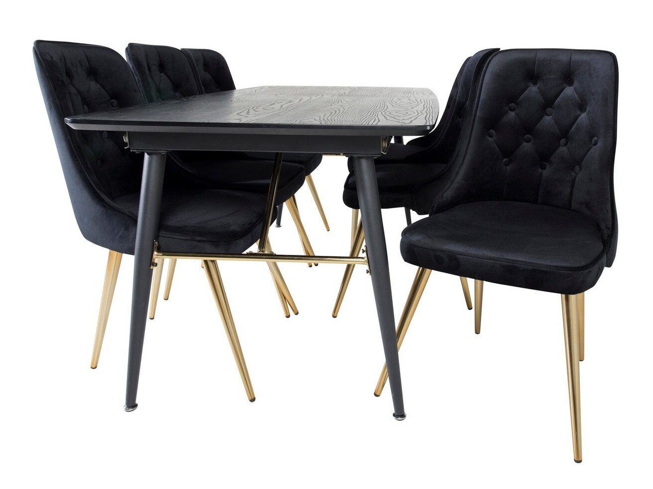 Dining set Dallas 1453 (Black + golden)