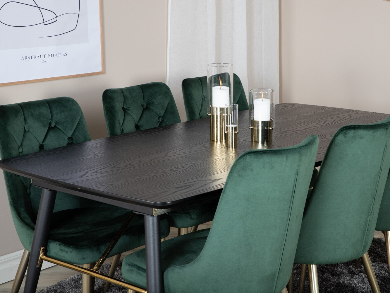 Dining set Dallas 1453 (Green + golden)