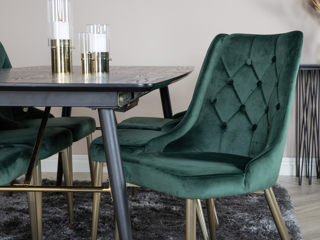 Dining set Dallas 1453 (Green + golden)
