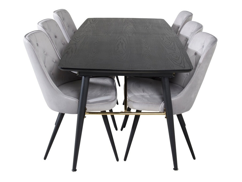 Dining set Dallas 1453 (Light grey + Black)