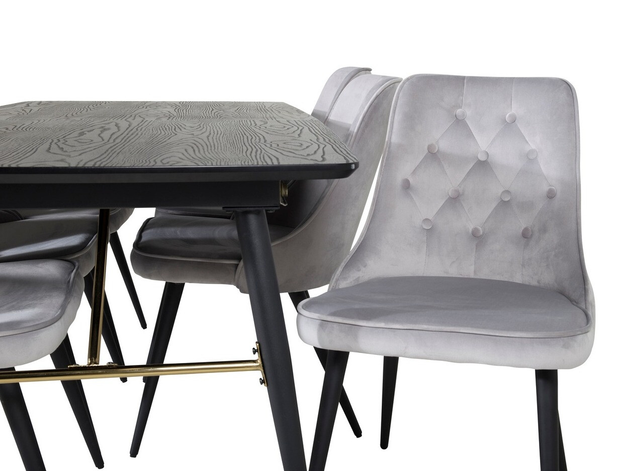 Dining set Dallas 1453 (Light grey + Black)