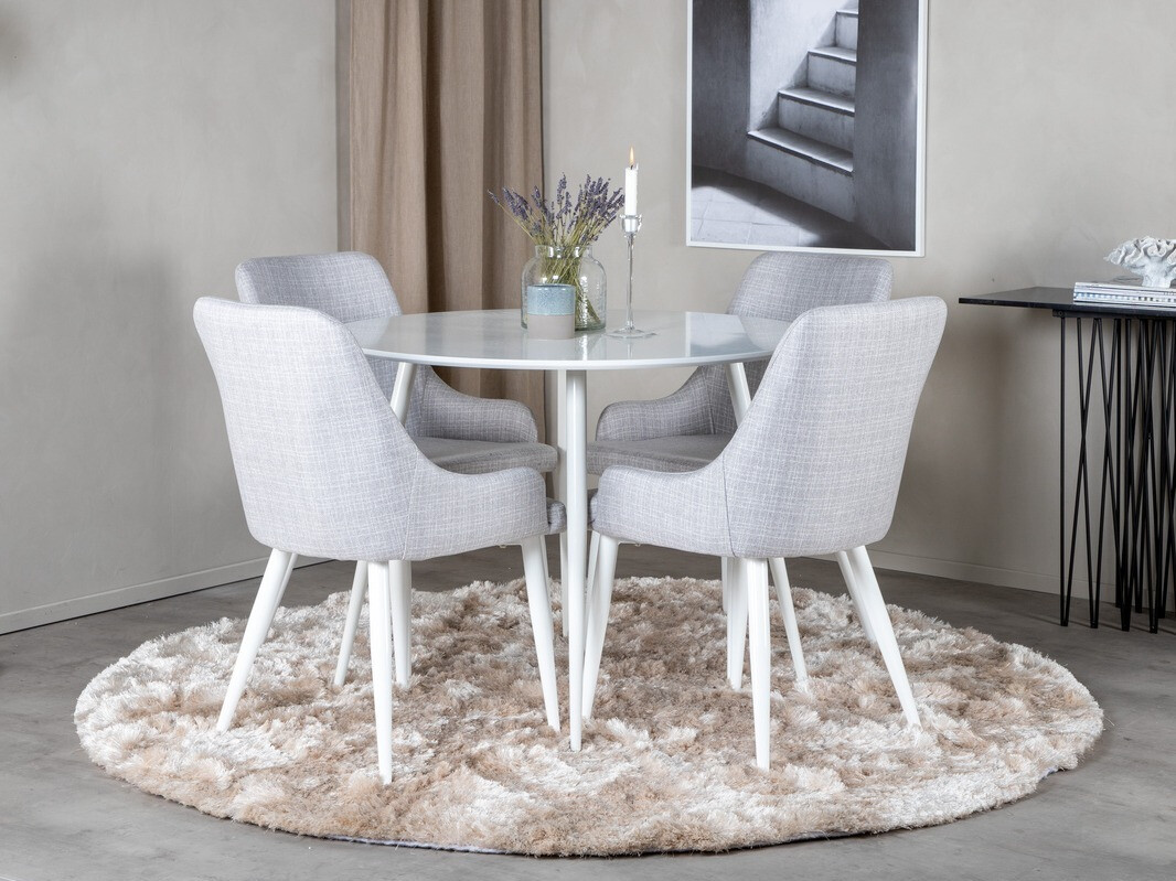 Dining set Dallas 1533 (Light grey + White)