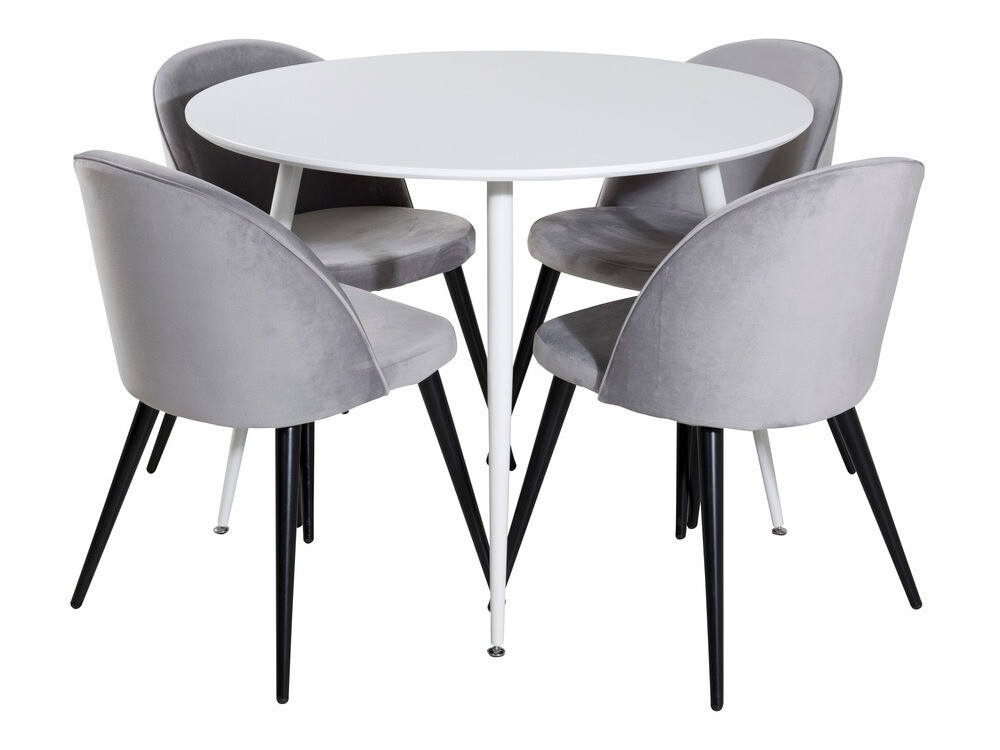 Dining set Dallas 1536 (Light grey + Black)