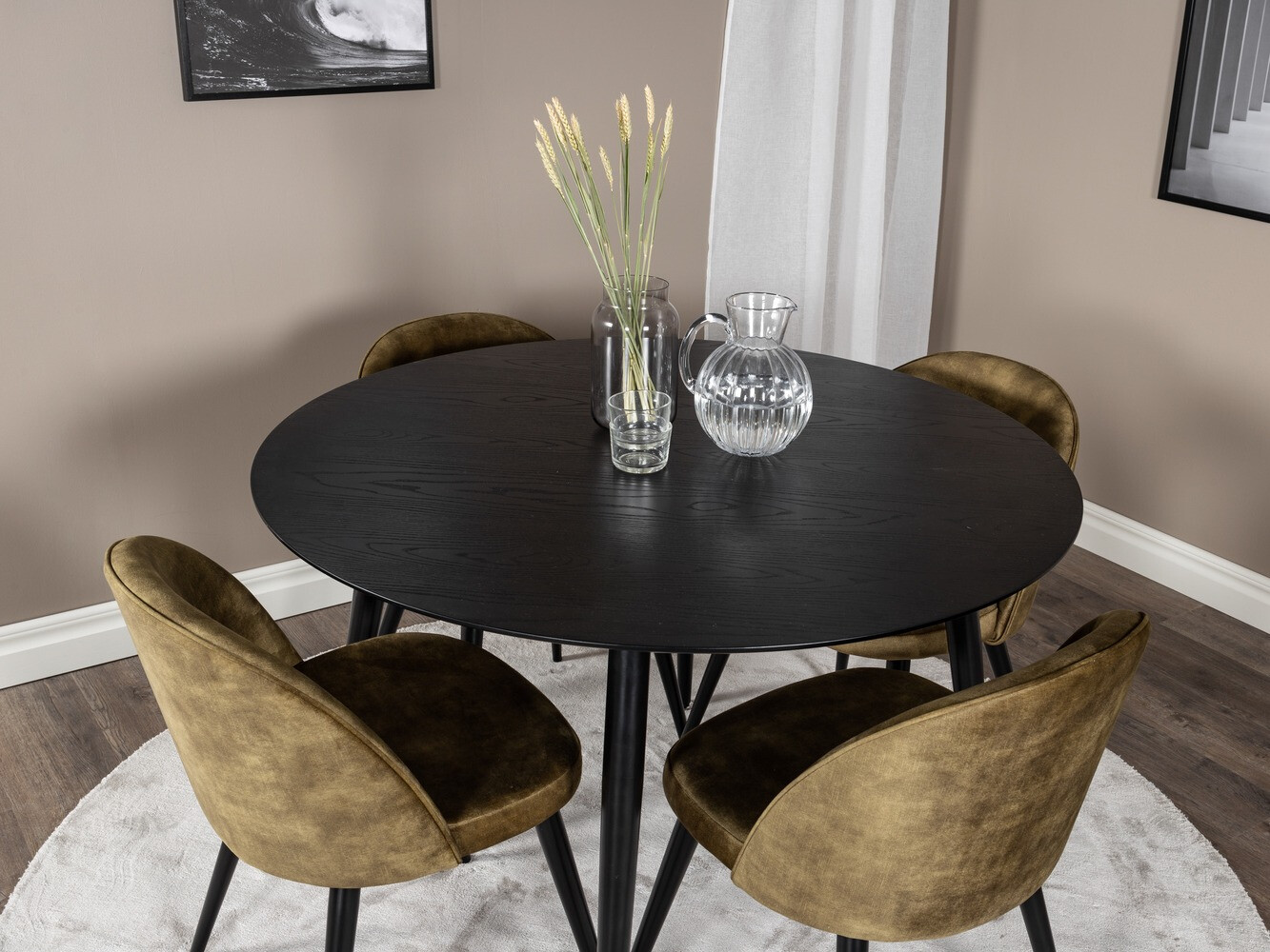 Dining set Dallas 1559 (Dusty green + Black)