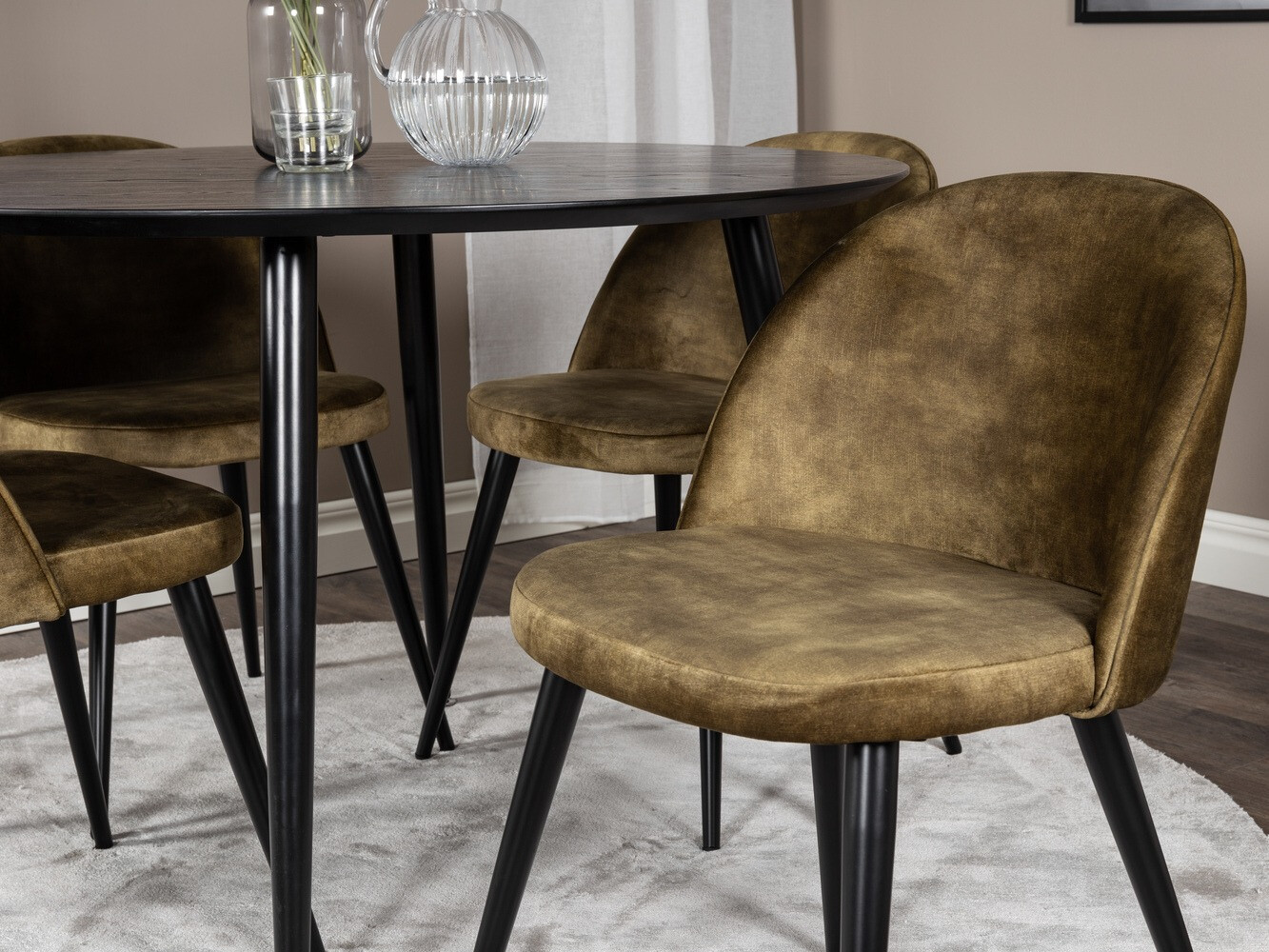 Dining set Dallas 1559 (Dusty green + Black)