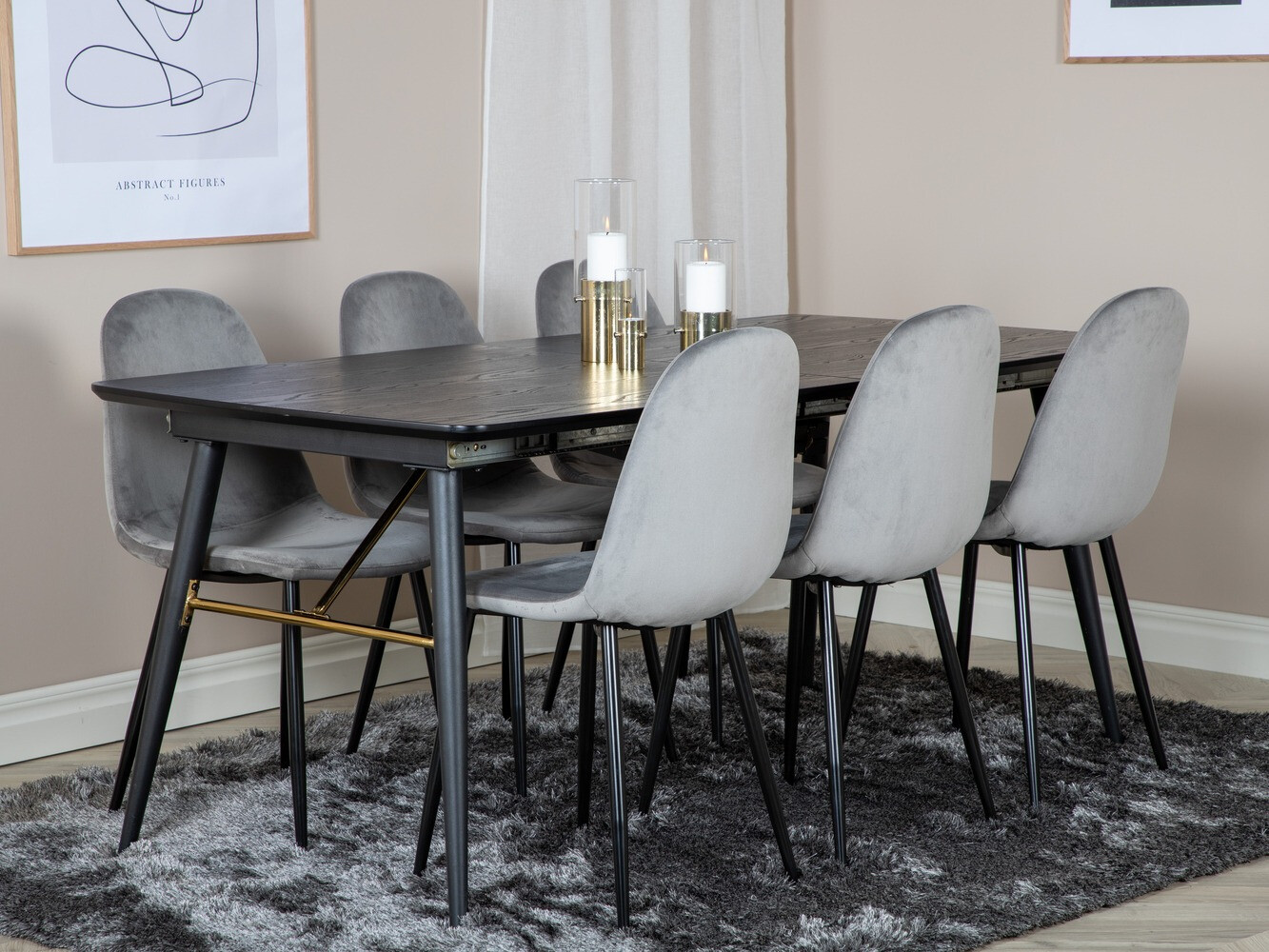 Dining set Dallas 1580 (Grey + Black)