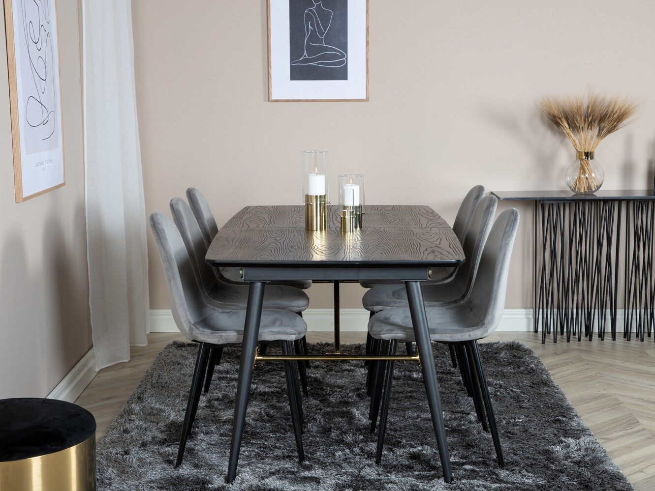 Dining set Dallas 1580 (Grey + Black)