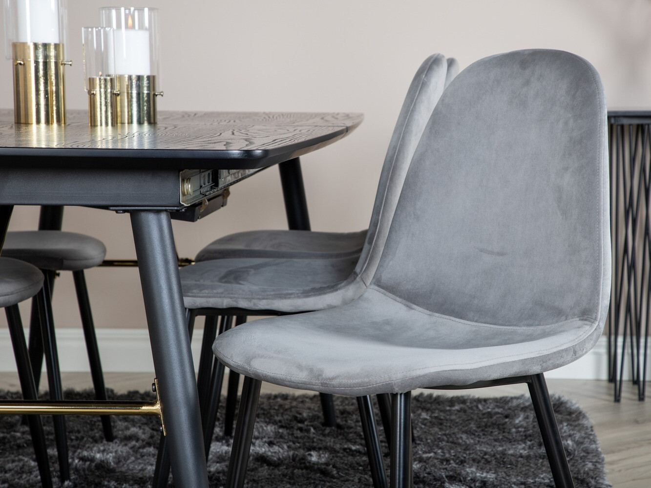 Dining set Dallas 1580 (Grey + Black)