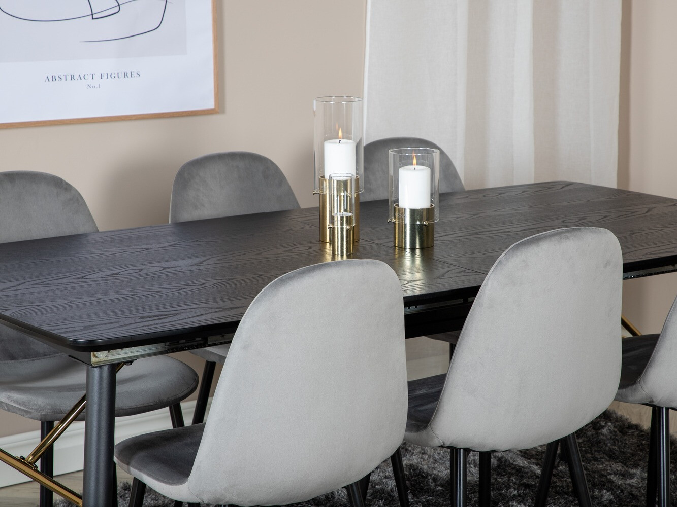 Dining set Dallas 1580 (Grey + Black)
