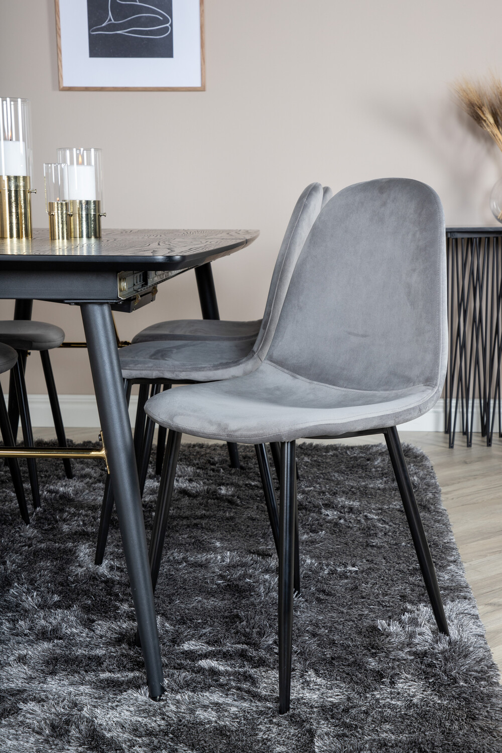 Dining set Dallas 1580 (Grey + Black)