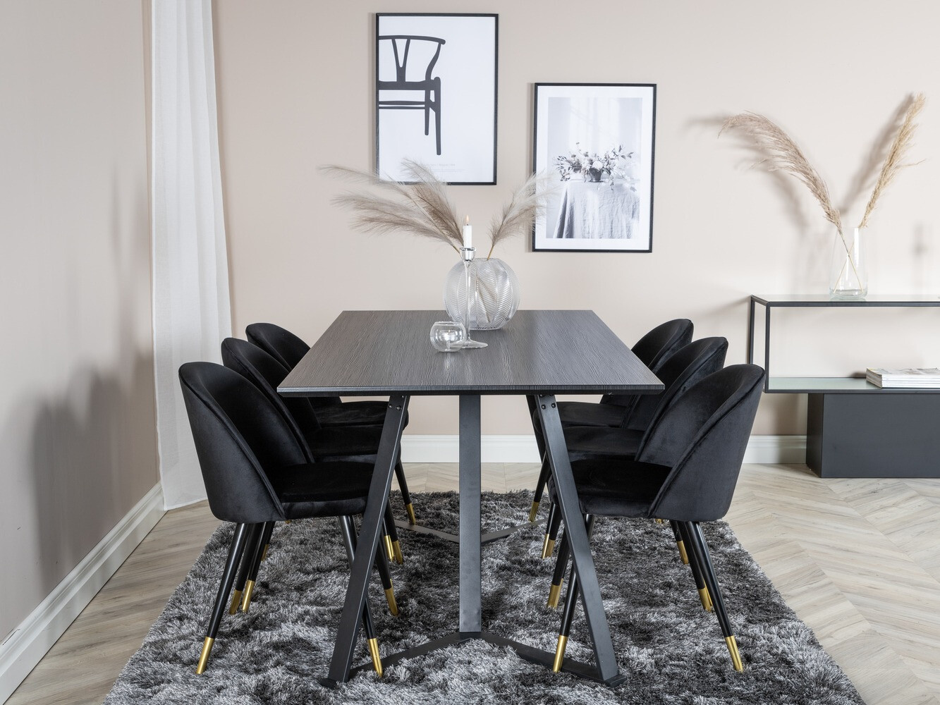 Dining set Dallas 1583 (Black)