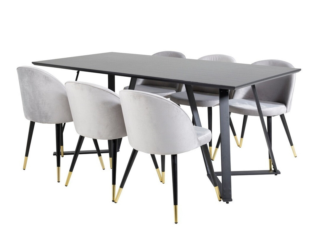 Dining set Dallas 1583 (Grey + Black)