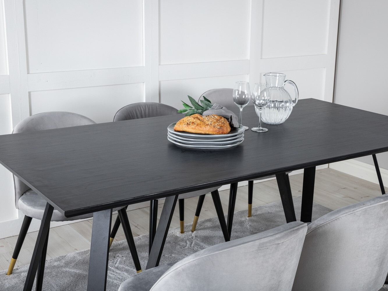 Dining set Dallas 1583 (Grey + Black)