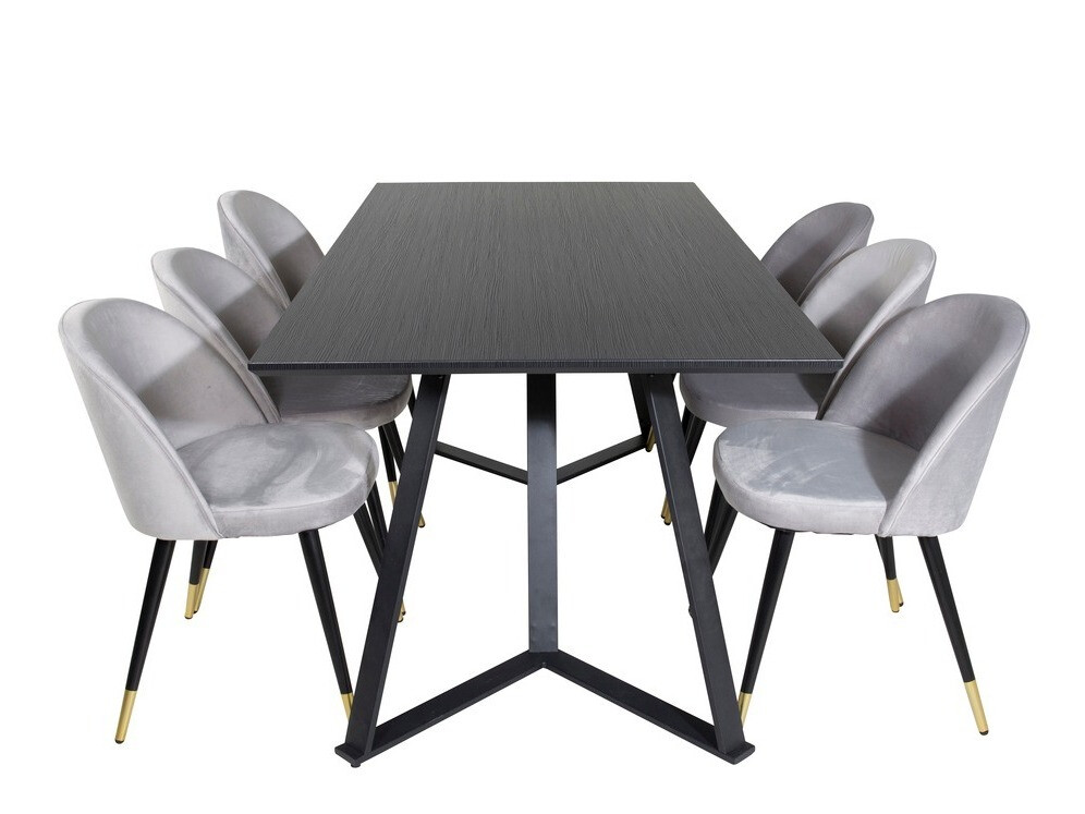 Dining set Dallas 1583 (Grey + Black)