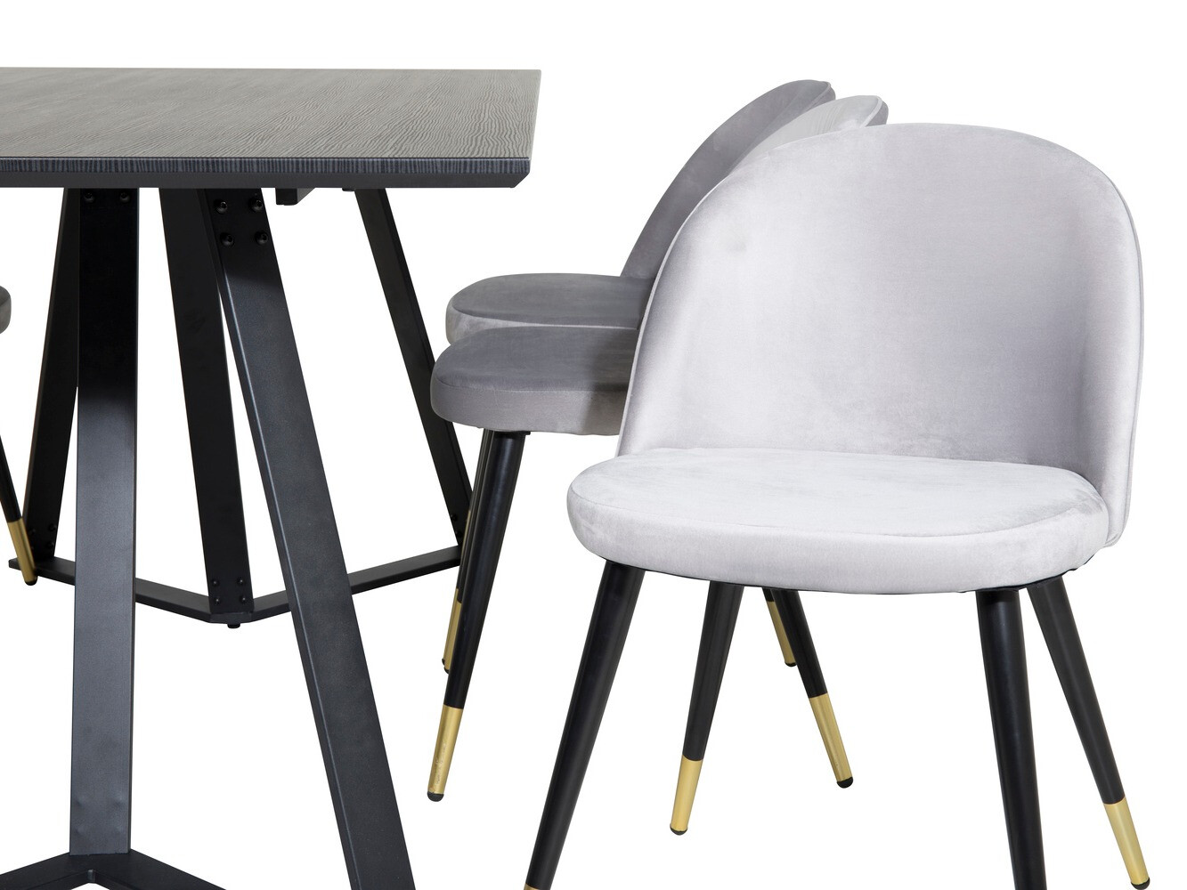 Dining set Dallas 1583 (Grey + Black)