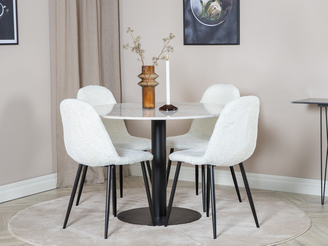 Dining set Dallas 1613 (White + Black)