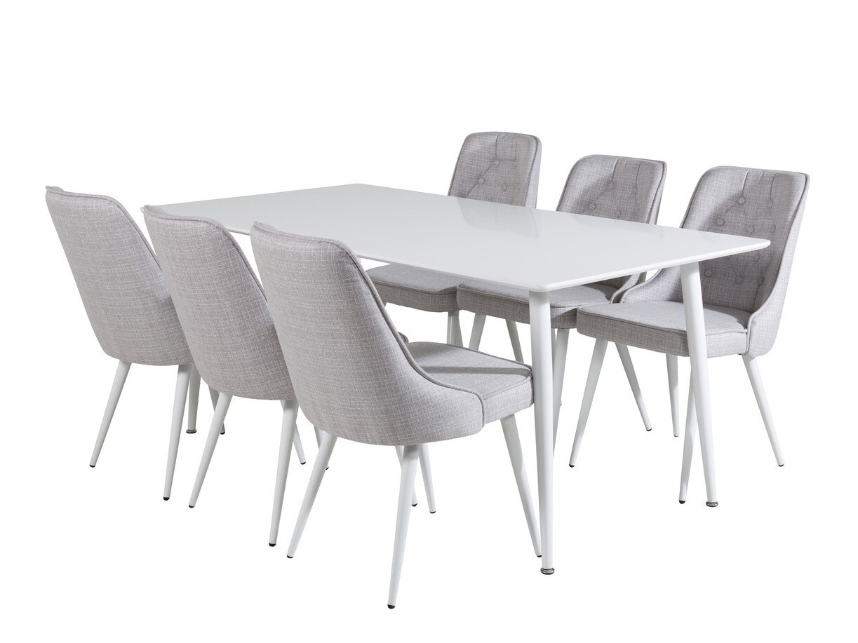 Dining set Dallas 1625 (Light grey + White)