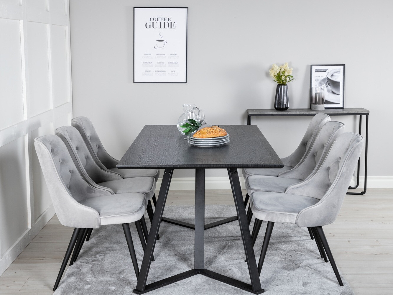 Dining set Dallas 1628 (Light grey)