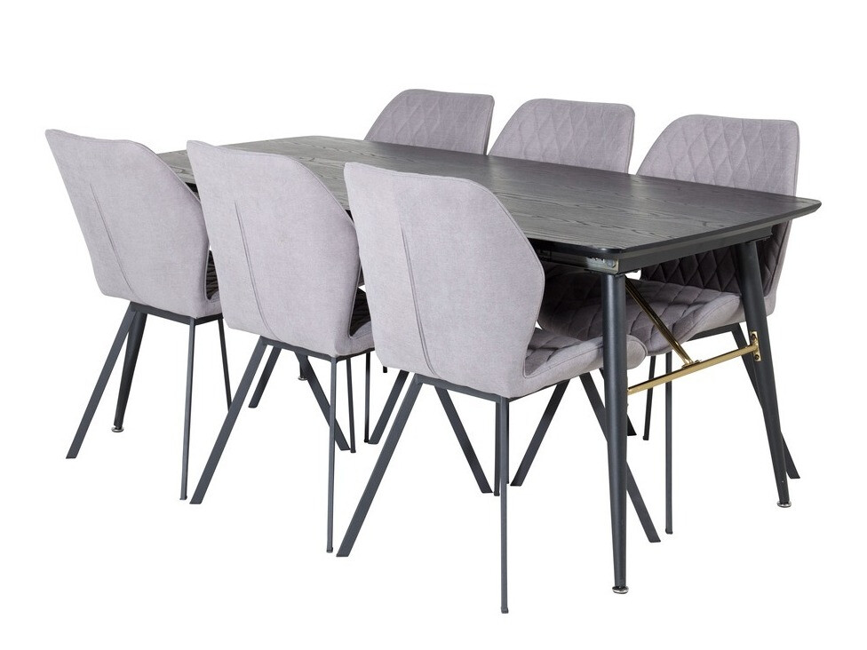 Dining set Dallas 1647 (Grey + Black)