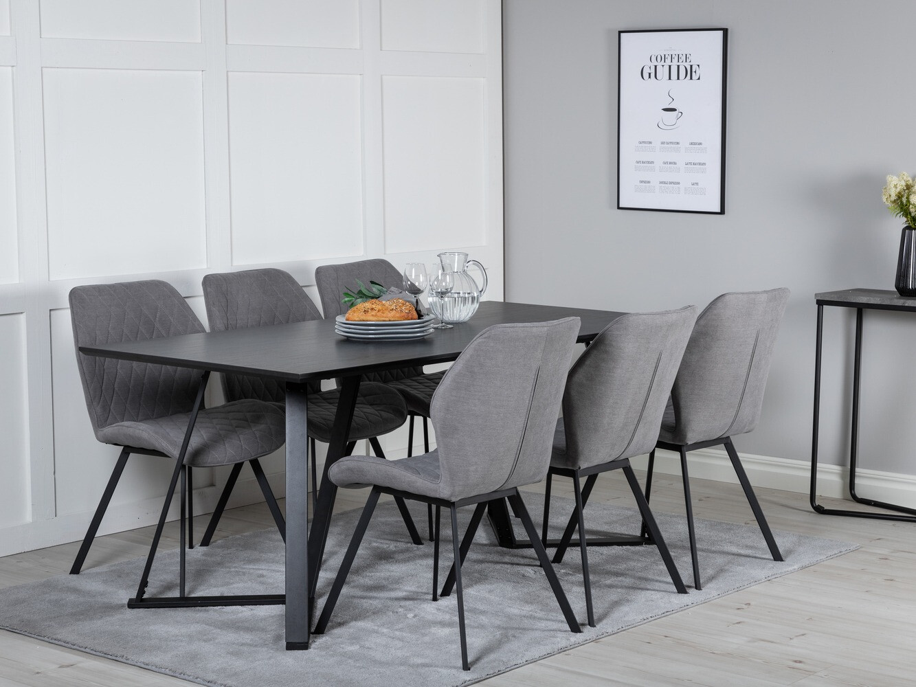 Dining set Dallas 1685 (Grey + Black)