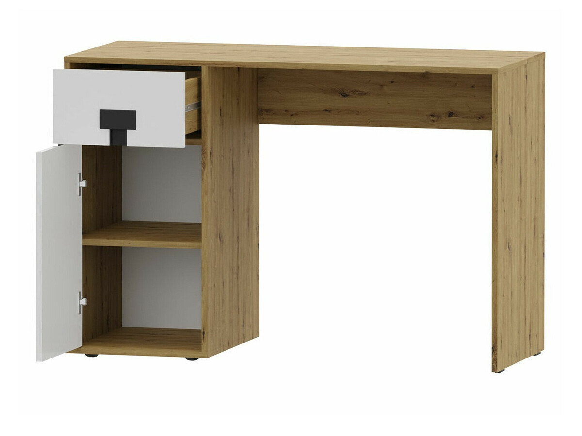 Home office set Florevi 104 (Matte white + Artisan oak)