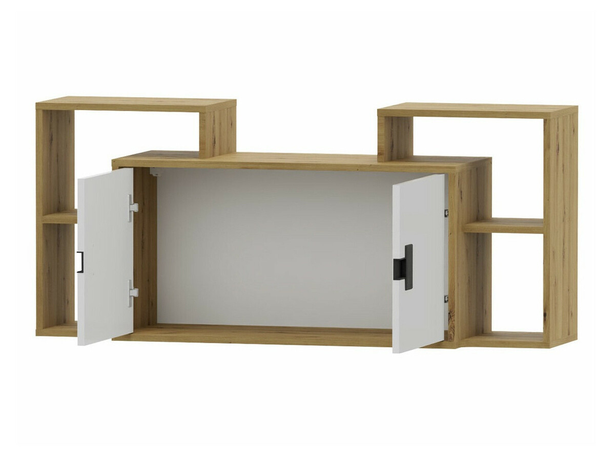 Home office set Florevi 104 (Matte white + Artisan oak)