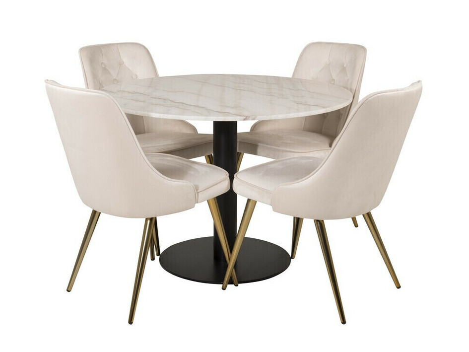 Dining set Dallas 2570 (Beige + Brass)