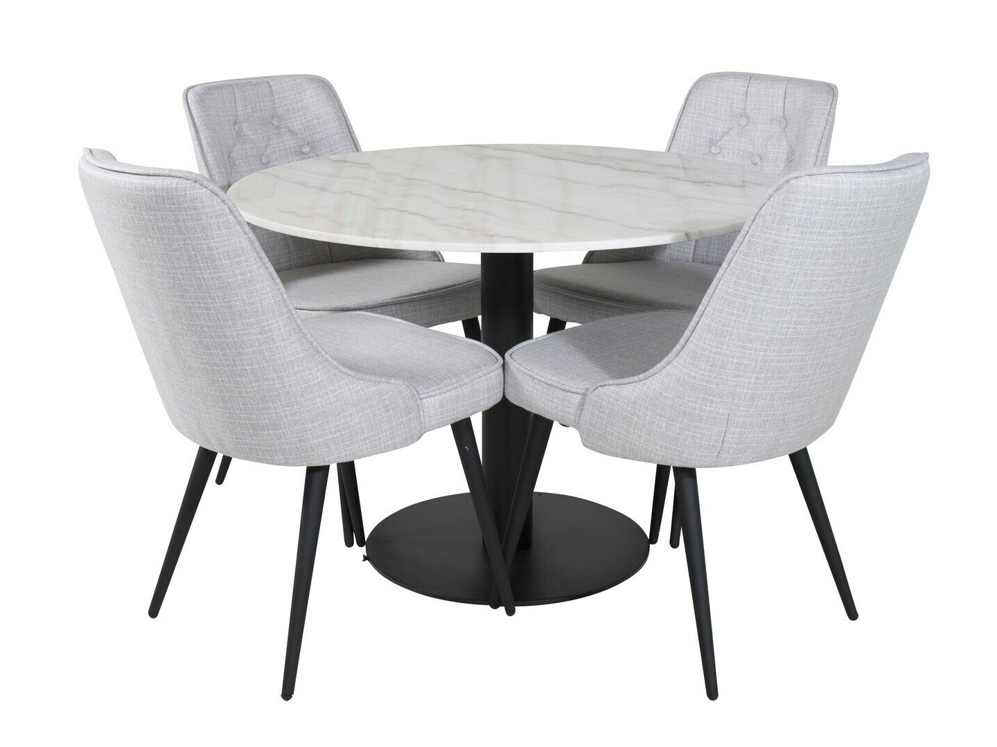 Dining set Dallas 2570 (Light grey + Black)