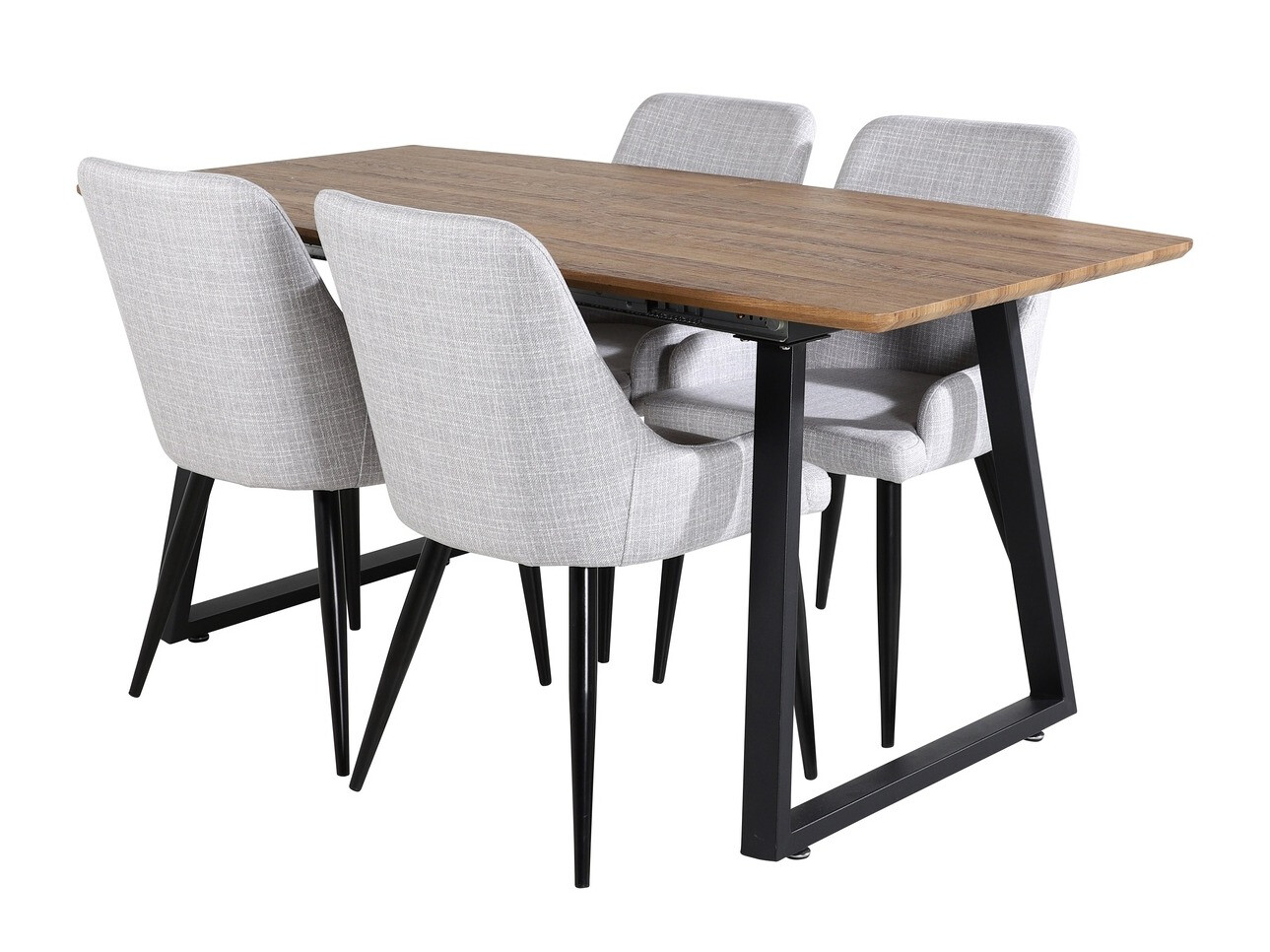 Dining set Dallas 334 (Light grey + Black)