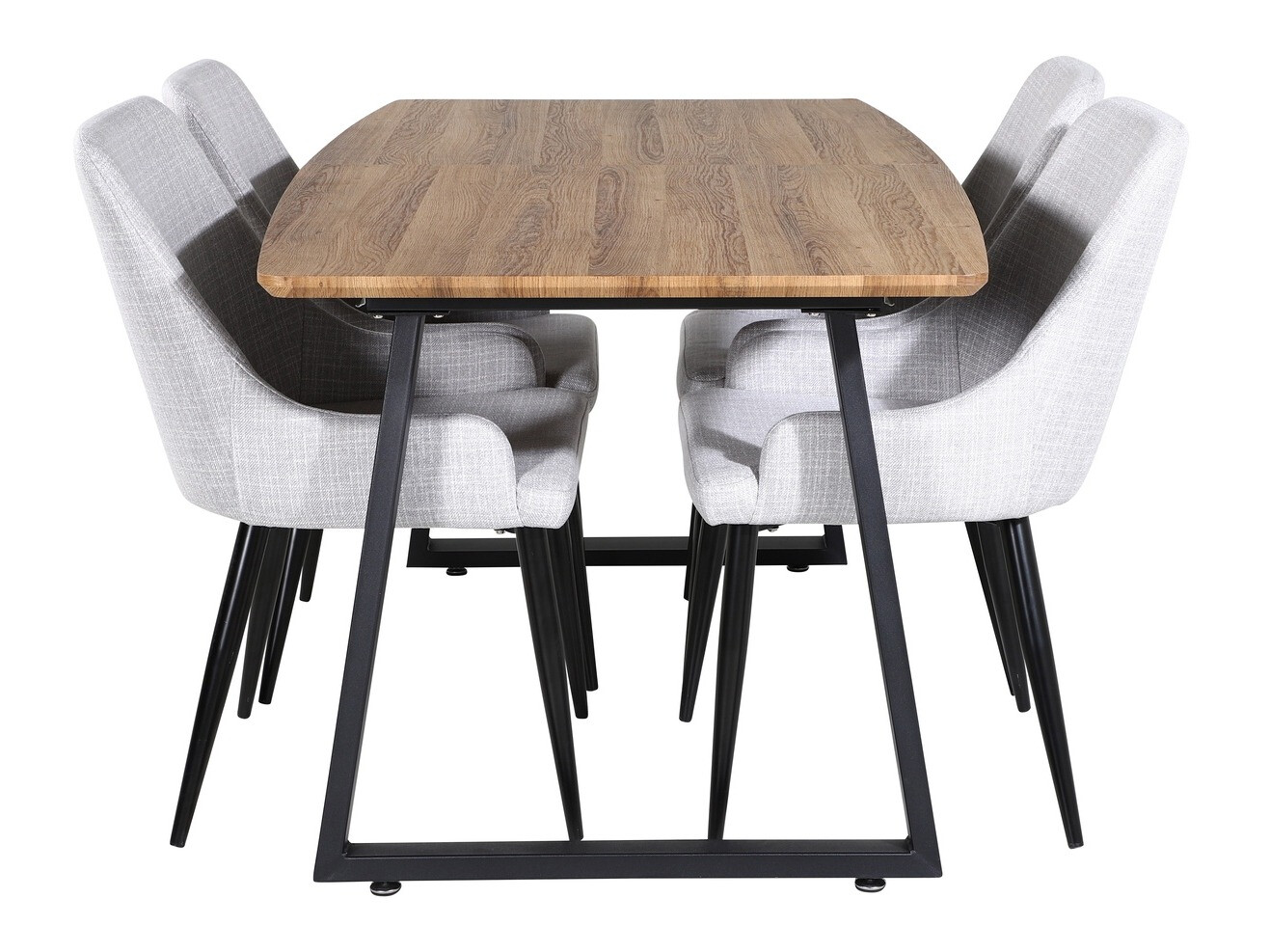 Dining set Dallas 334 (Light grey + Black)