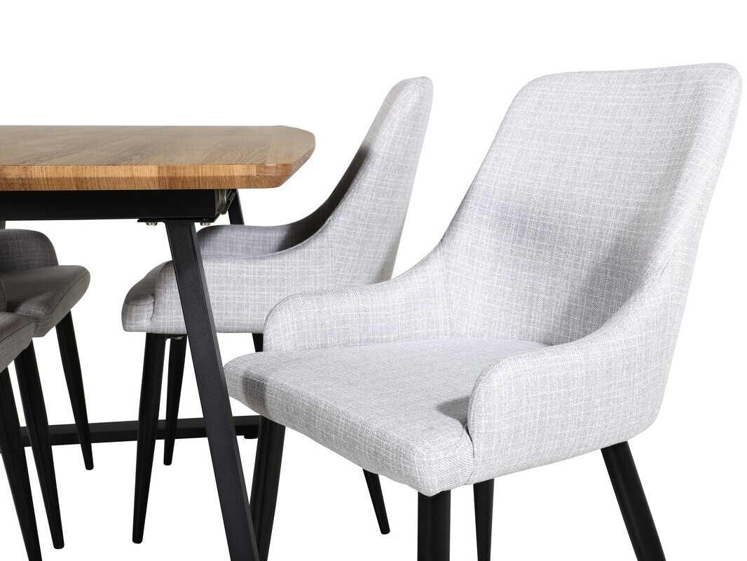 Dining set Dallas 334 (Light grey + Black)