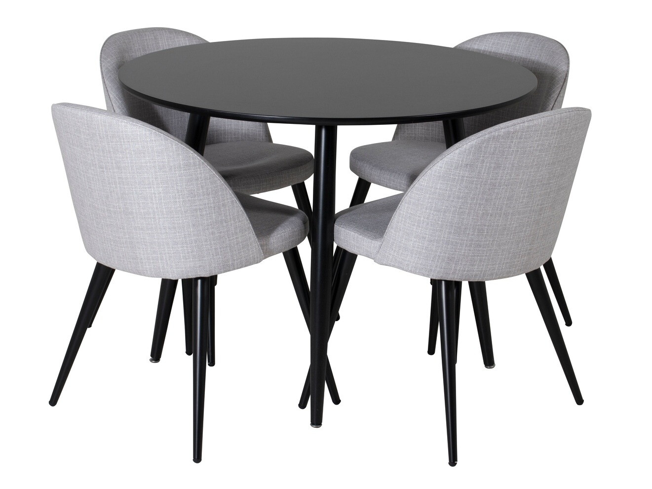 Dining set Dallas 343 (Light grey + Black)