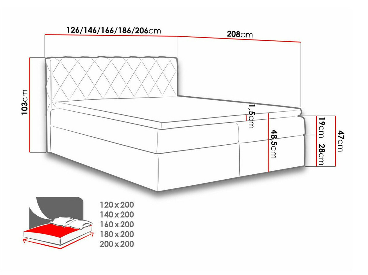Continental bed Genus (Velluto 16)